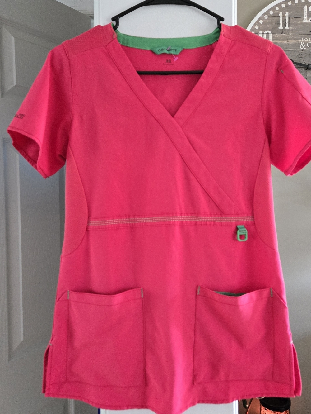 Carhartt Pink Top with Green Trim